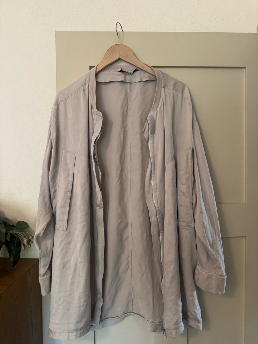 Stella McCartney 100% Silk Stone Cream Shell Oversized XL